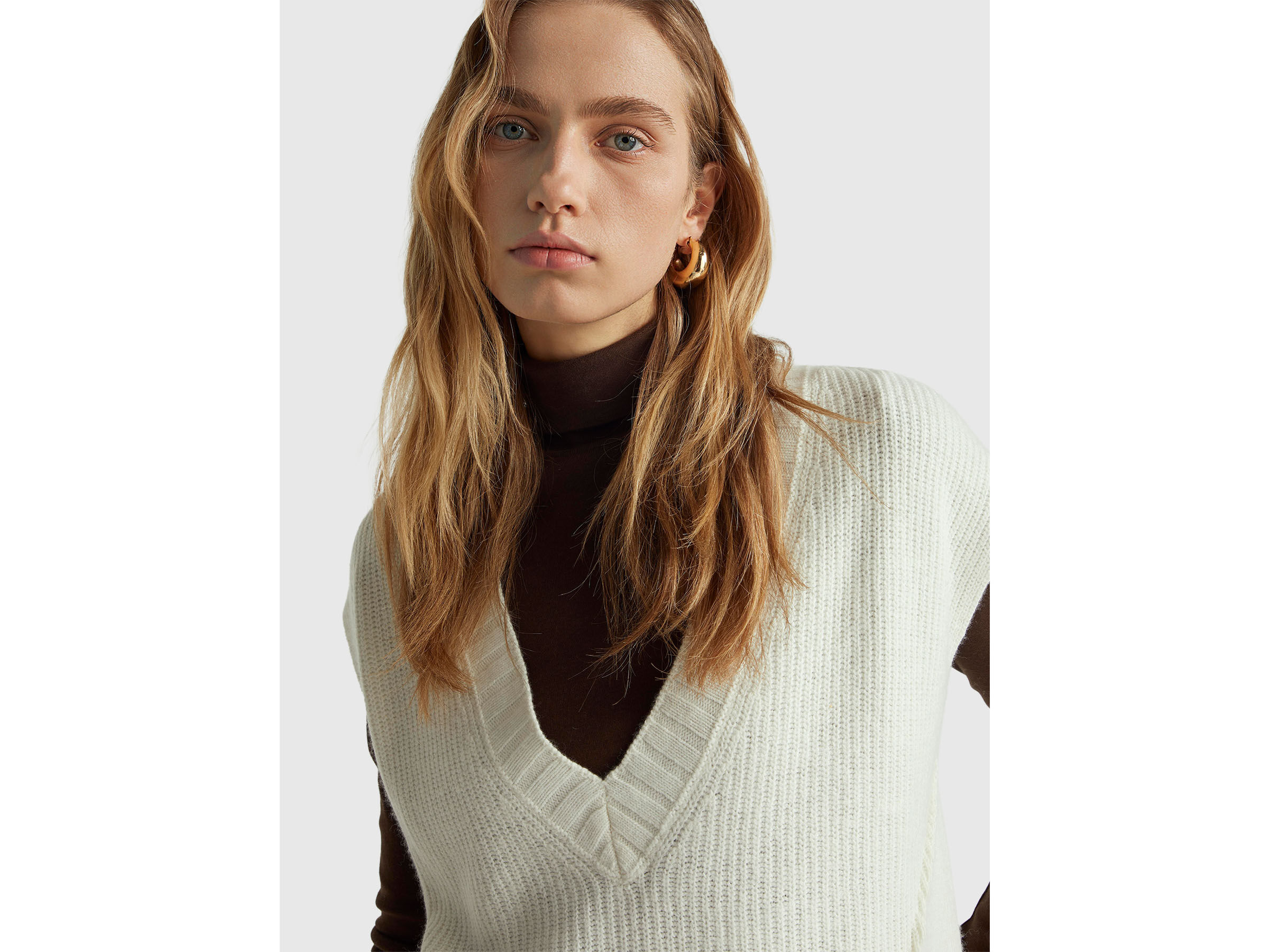 S/L V NECK SWEATER Damen image number 4
